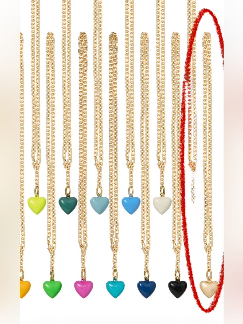 Roxanne Assoulin The Mini Puffy With Detachable Heart Charm Necklace NEW